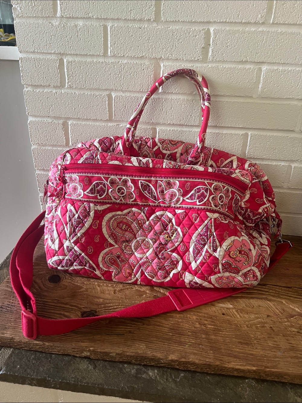 Vera Bradley Pink “Rosie Posie” Quilted Travel Tote Bag/Duffle Bag